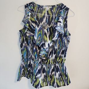 Blouse, multicolor, short sleve